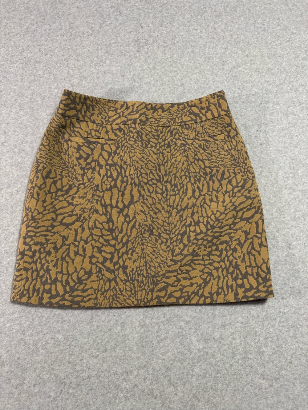 LOFT Brown and Black Animal-Print Mini Skirt